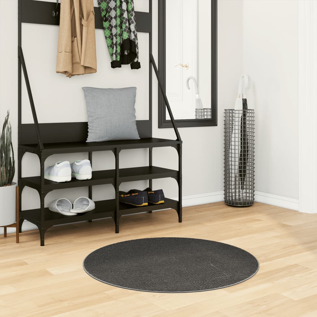 Tapete de pelo curto iza visual escandinavo ø 80 cm antracite