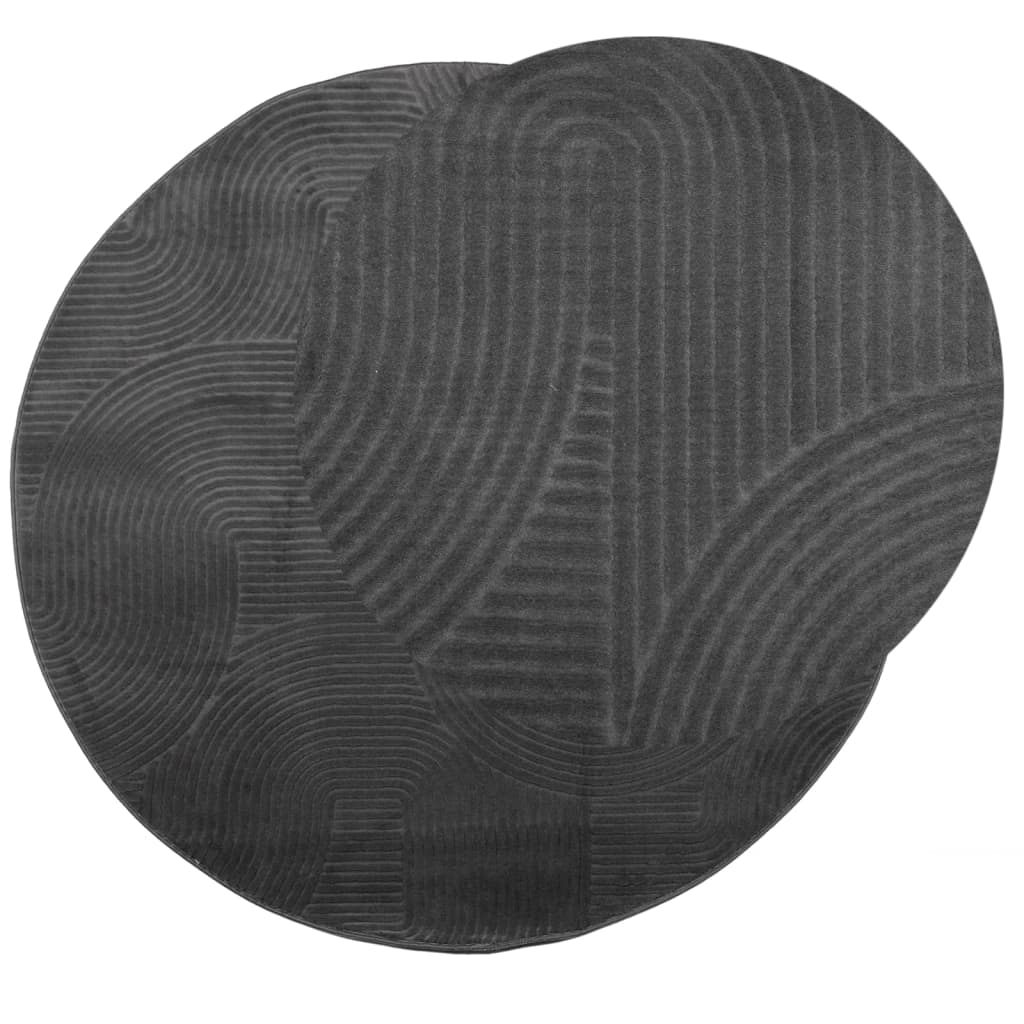 Tapete de pelo curto iza visual escandinavo ø 80 cm antracite