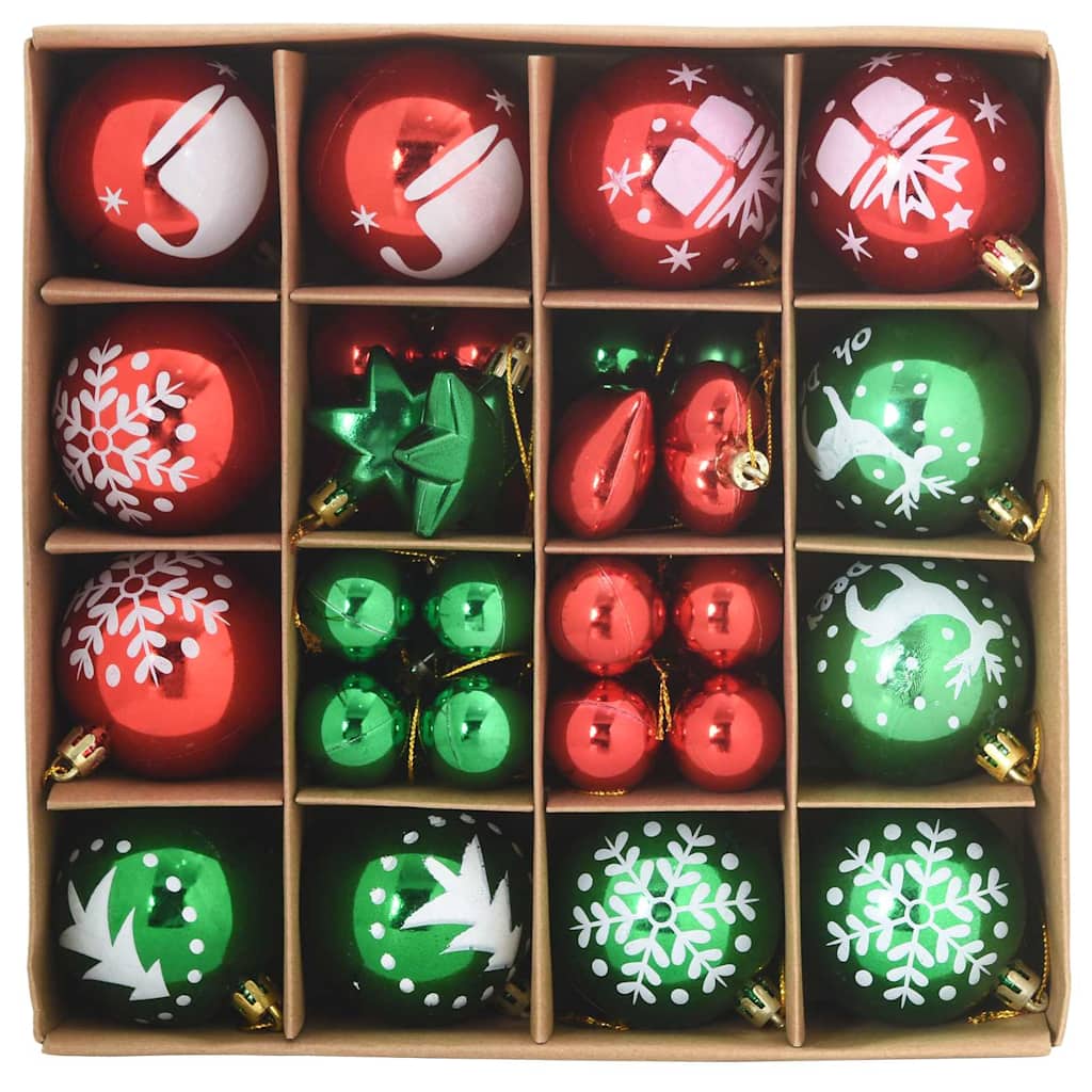 Conjunto de bolas de natal 40 unid. vermelho e verde ø 6 cm