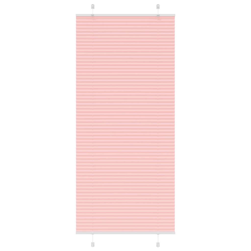 Rosa plissada cega 90x200 cm largura tecido 89,4 cm poliéster