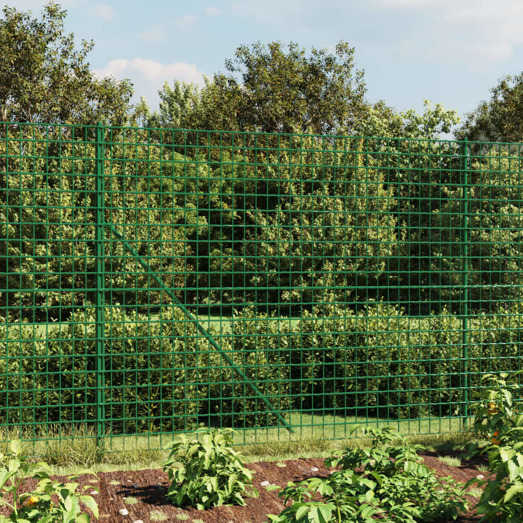 Cerca de malha de arame com flange 1,6x25 m verde