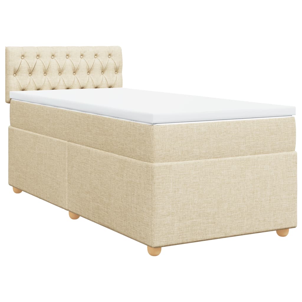 Cama com molas/colchão 90x190 cm tecido cor creme