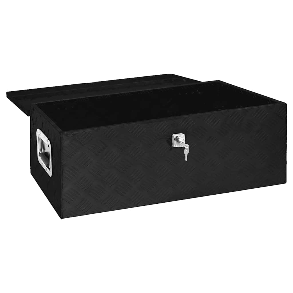 Caixa de arrumação 90x47x33,5 cm alumínio preto