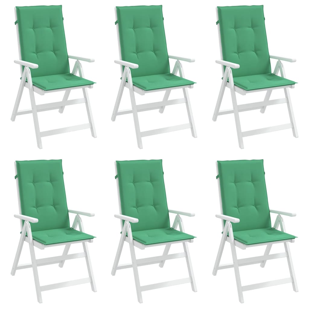 Almofadões para cadeiras altas de jardim 6 pcs tecido verde