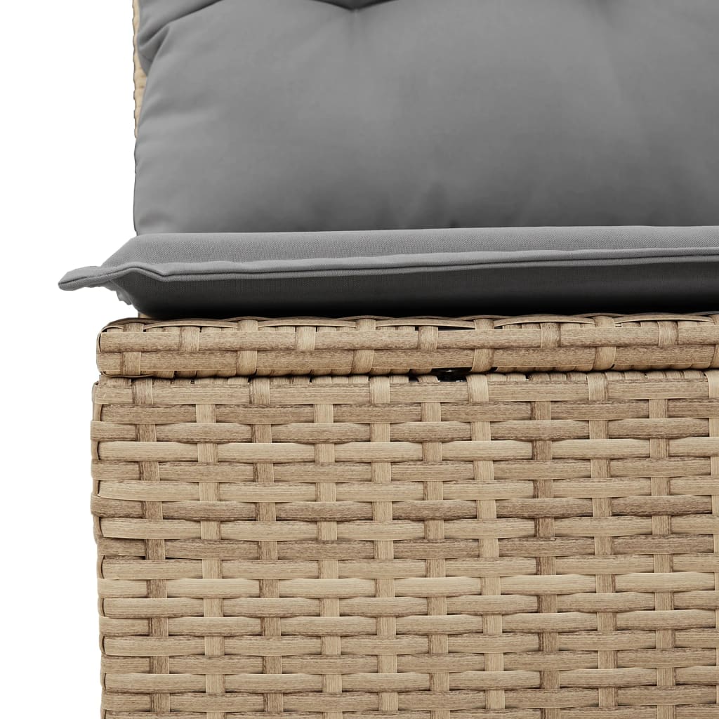 6 Pcs conjunto de sofás p/ jardim com almofadões vime PE bege