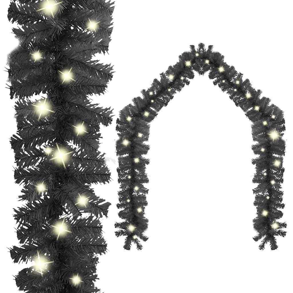 Grinalda de natal com luzes LED 20 m preto