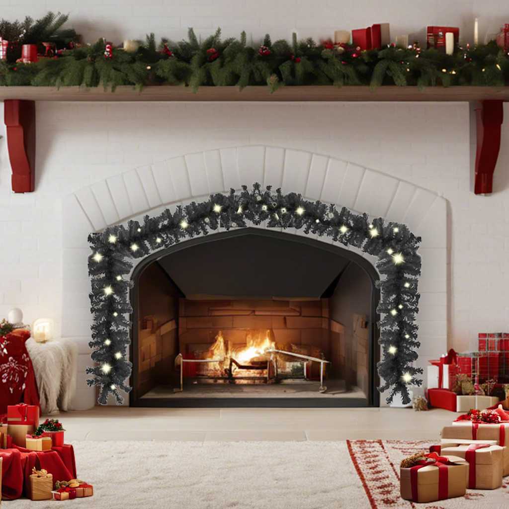 Grinalda de natal com luzes LED 20 m preto
