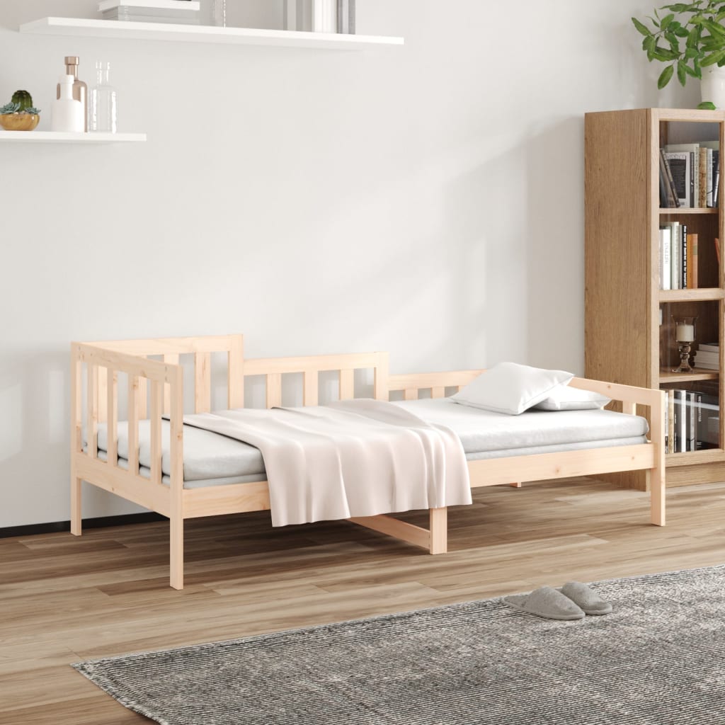 Sofá-cama sem colchão 90x190 cm madeira de pinho maciça