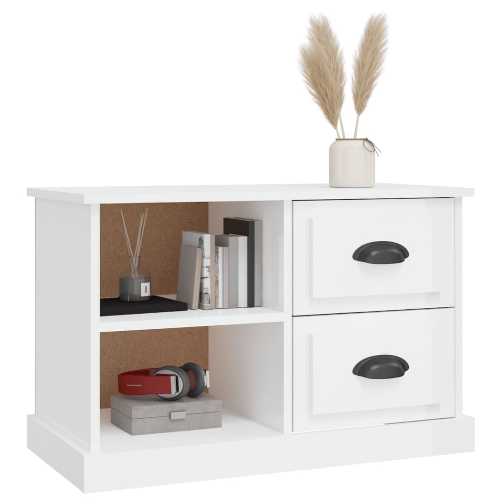 Móvel p/ TV 73x35,5x47,5 cm derivados madeira branco brilhante