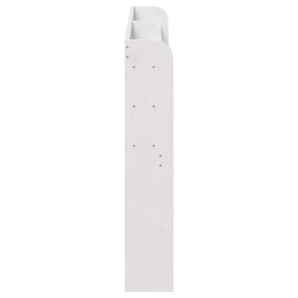 Cabeceira com prateleiras 135 cm madeira de pinho maciça branco