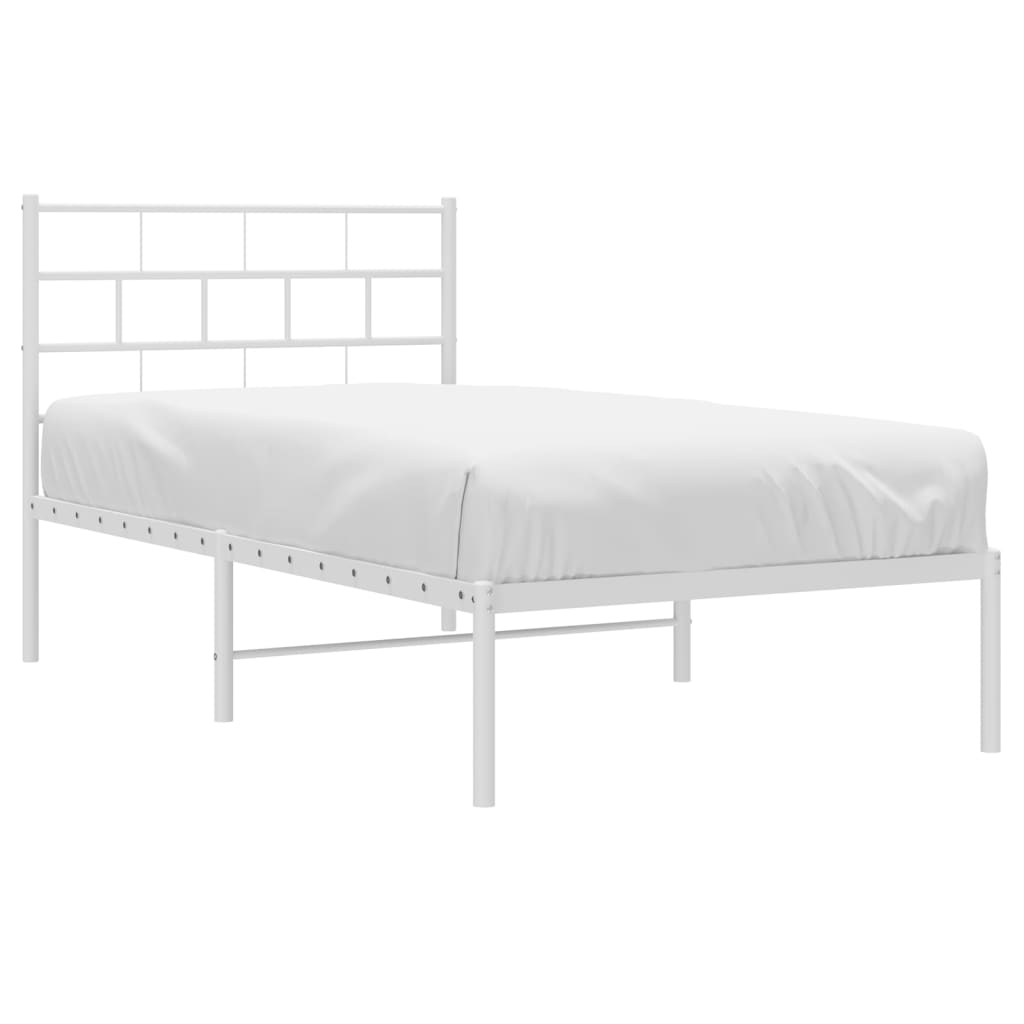 Estrutura de cama sem colchão com cabeceira 75x190 cm branco