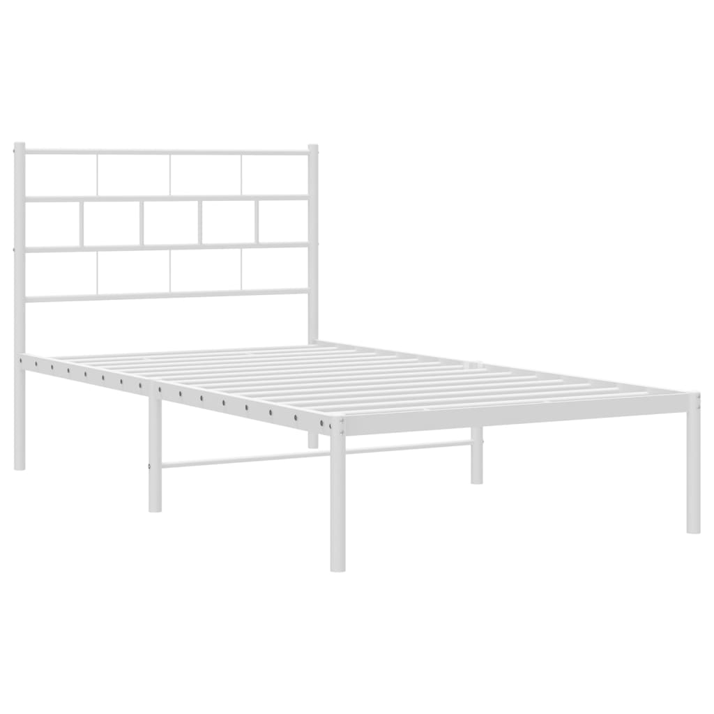 Estrutura de cama sem colchão com cabeceira 75x190 cm branco