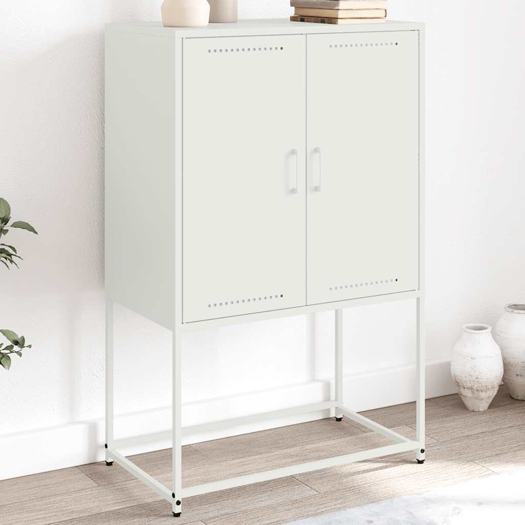 Aparador alto 68,5x38,5x107 cm aço branco