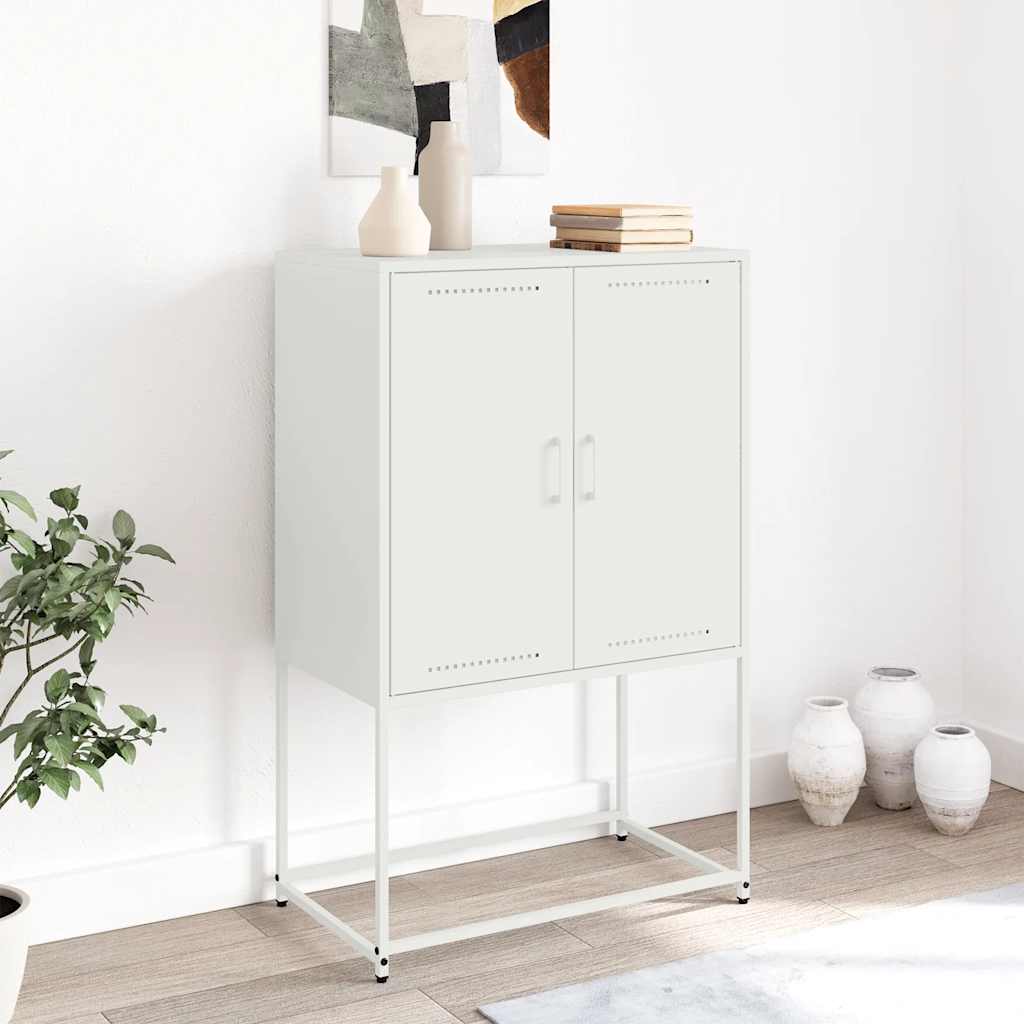 Aparador alto 68,5x38,5x107 cm aço branco