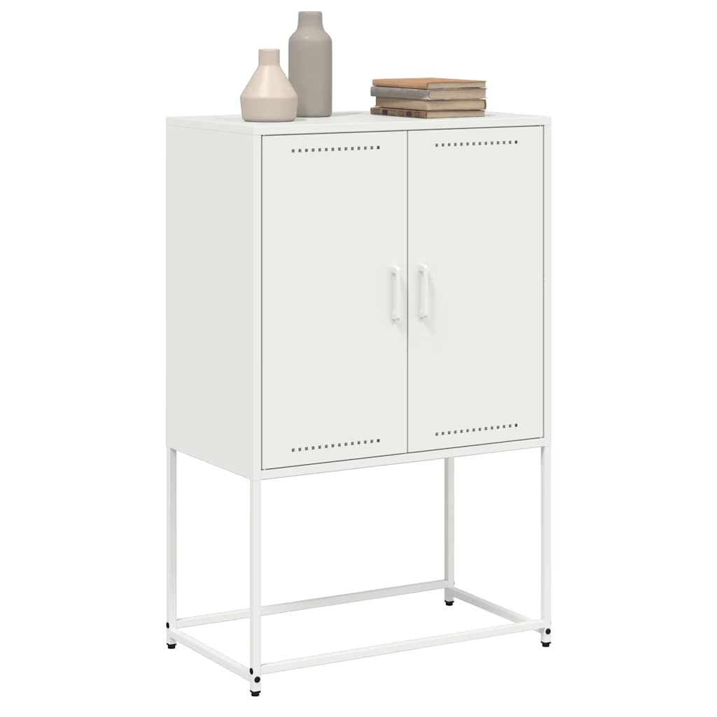 Aparador alto 68,5x38,5x107 cm aço branco