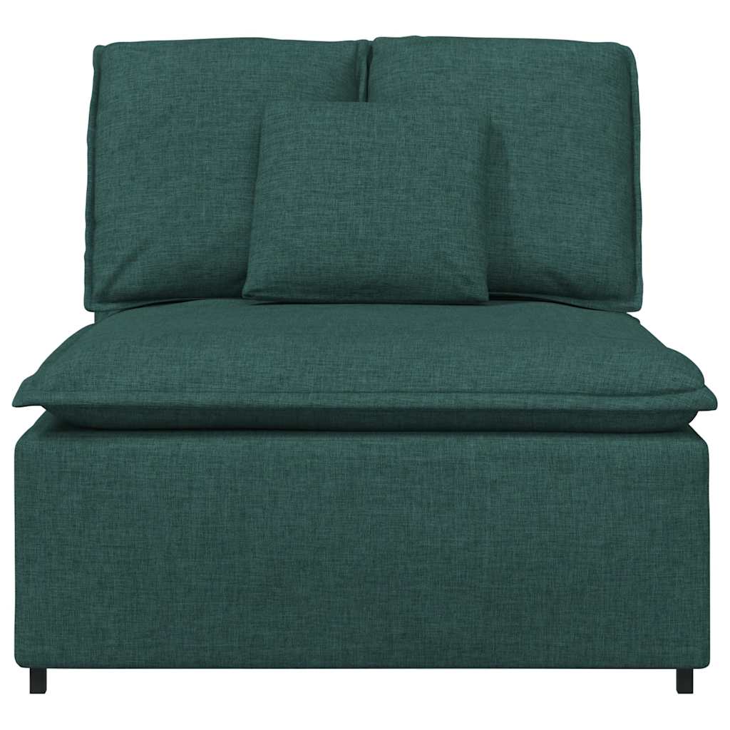 Módulo central para sofá modular com almofadas, verde escuro, 100 cm