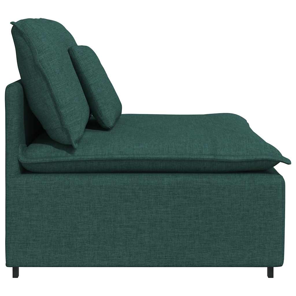 Módulo central para sofá modular com almofadas, verde escuro, 100 cm