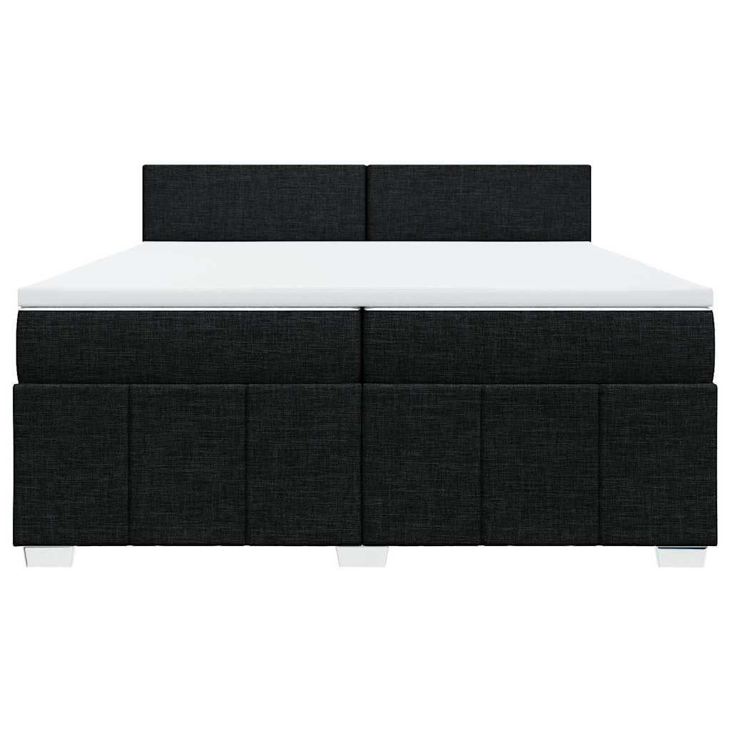 Cama com molas/colchão 200x200 cm tecido preto