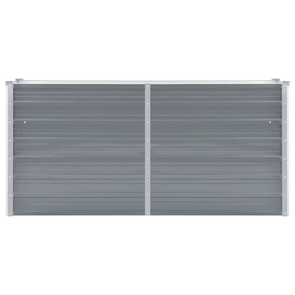 Canteiro elevado de jardim aço galvanizado 160x40x77cm cinzento