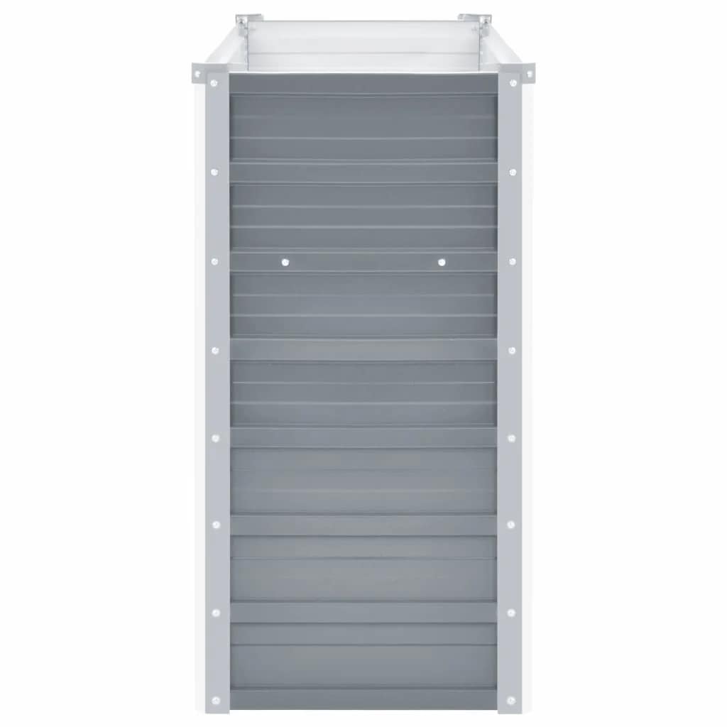 Canteiro elevado de jardim aço galvanizado 160x40x77cm cinzento