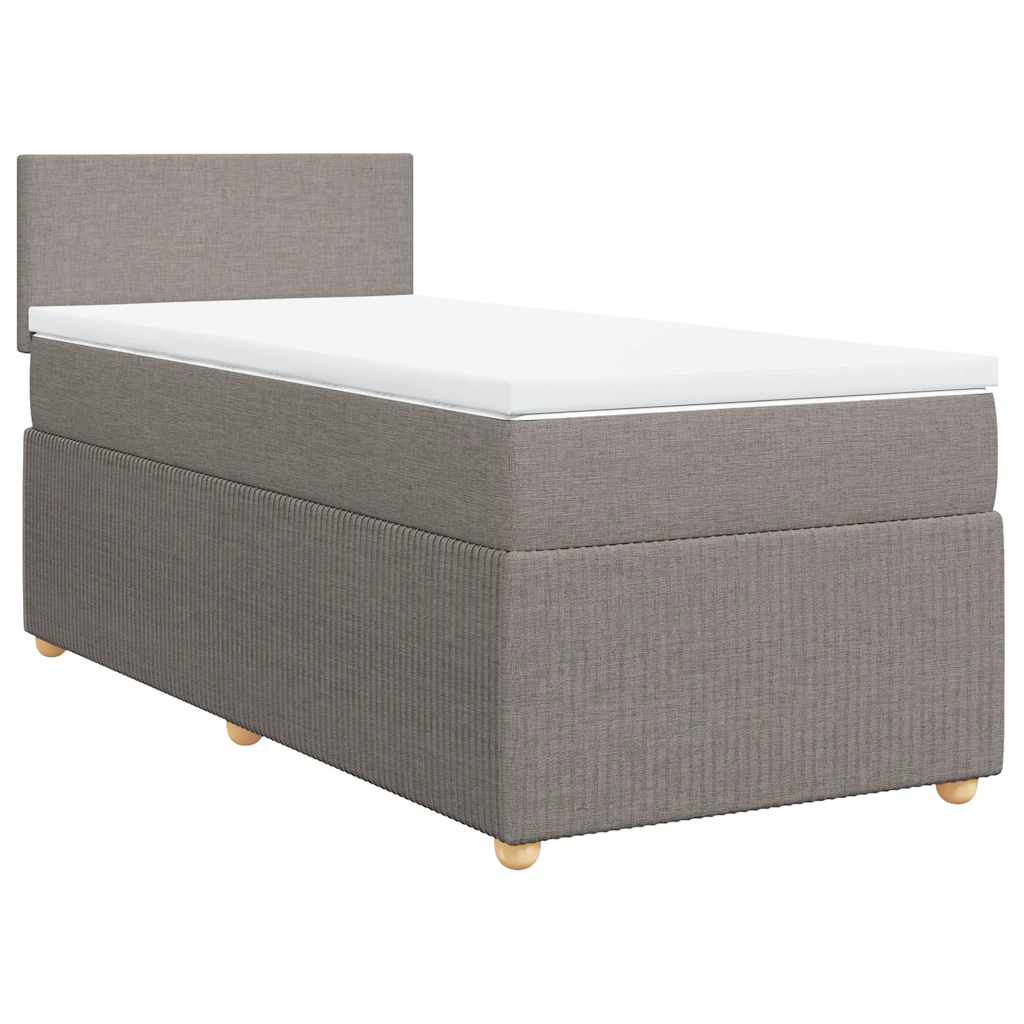 Cama com molas/colchão 80x200 cm tecido castanho-acinzentado