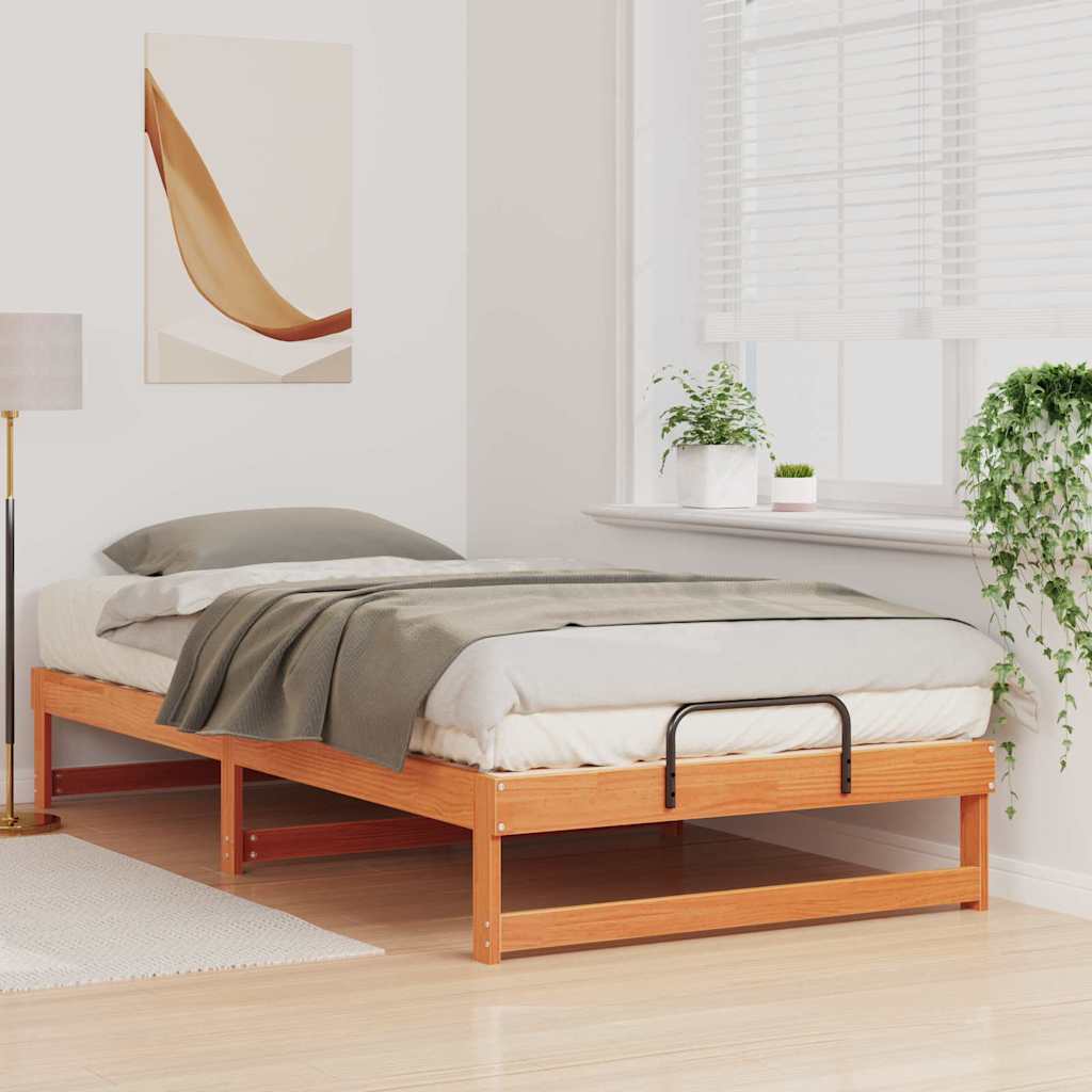 Estrutura da cama castanho 100 x 210 cm