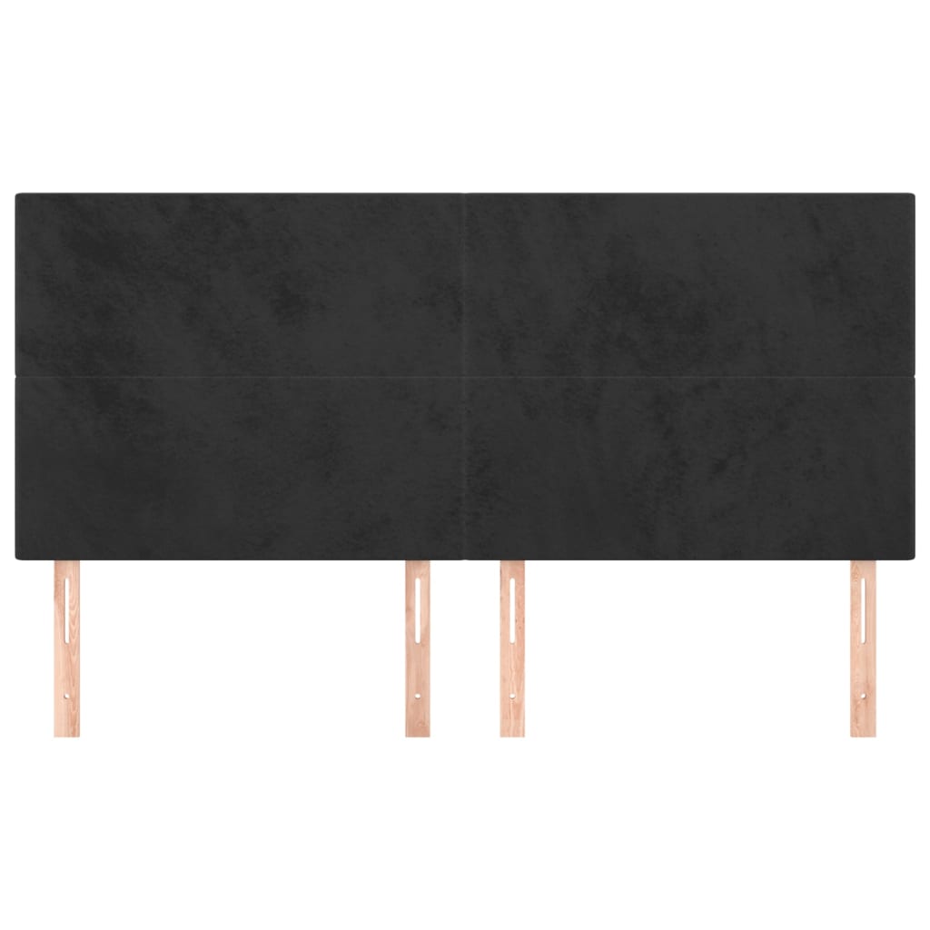 Cabeceira preta 160x5x118/128 cm veludo