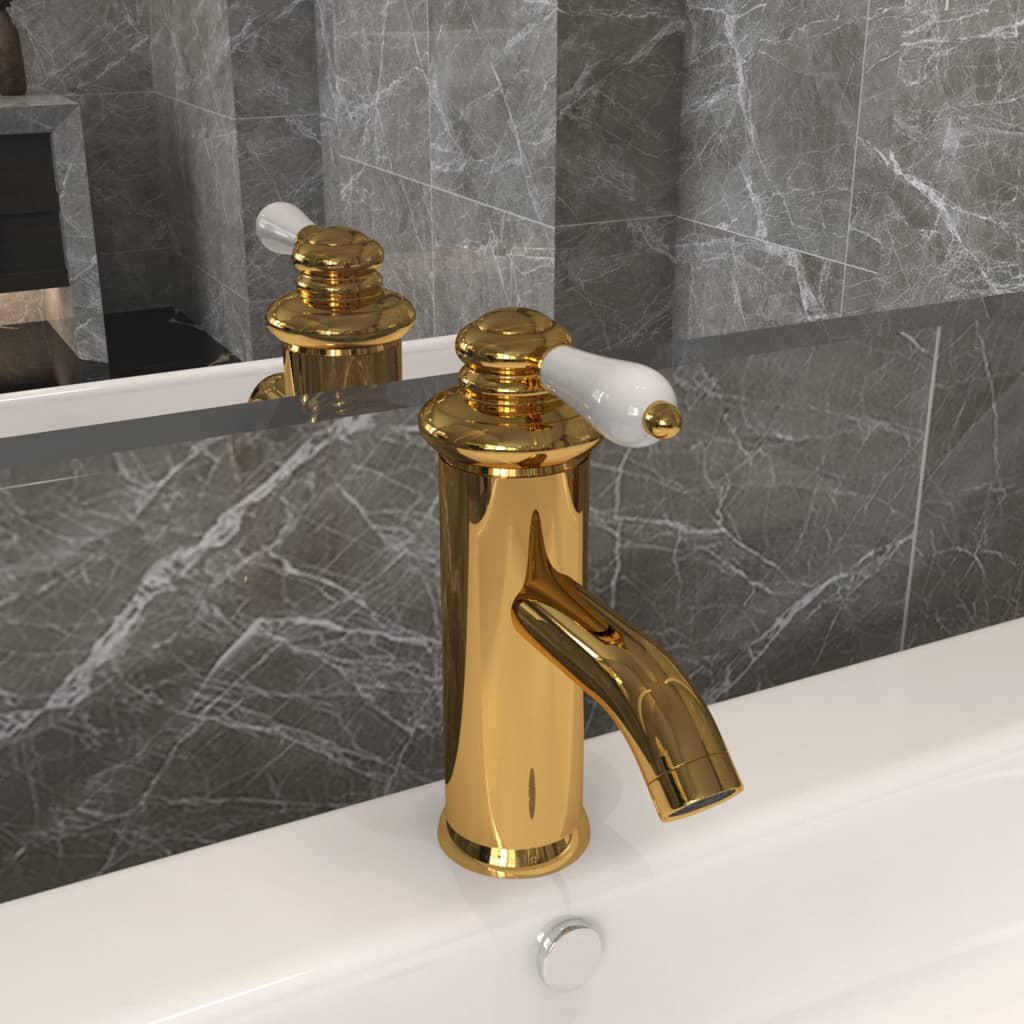Torneira para lavatório de casa de banho 130x180 mm dourado