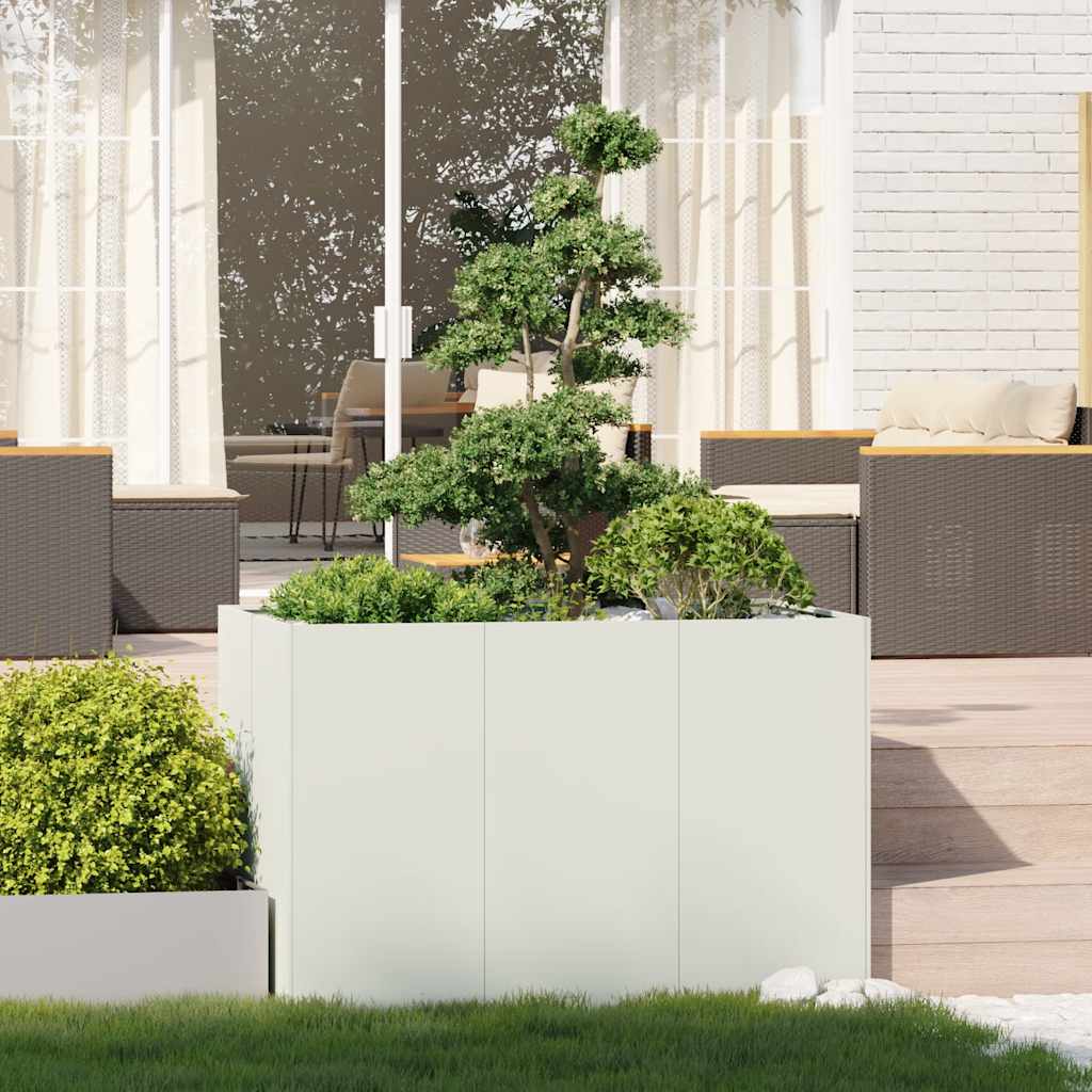 Vaso floreira 120x80x80 cm aço branco