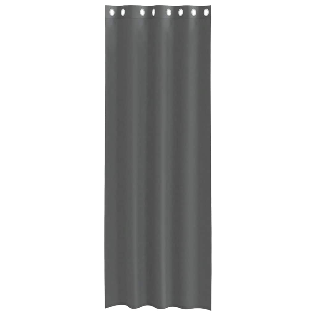 Cortinas de voile com ilhós 2 pcs cinzento-escuro 140x300 cm