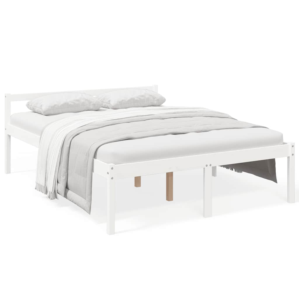 Cama para idosos 160x200 cm pinho maciço branco