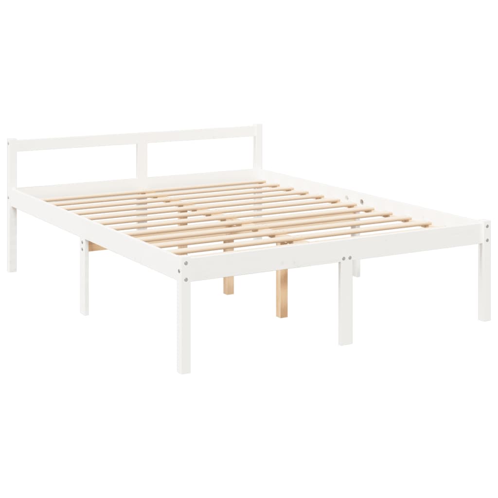Cama para idosos 160x200 cm pinho maciço branco