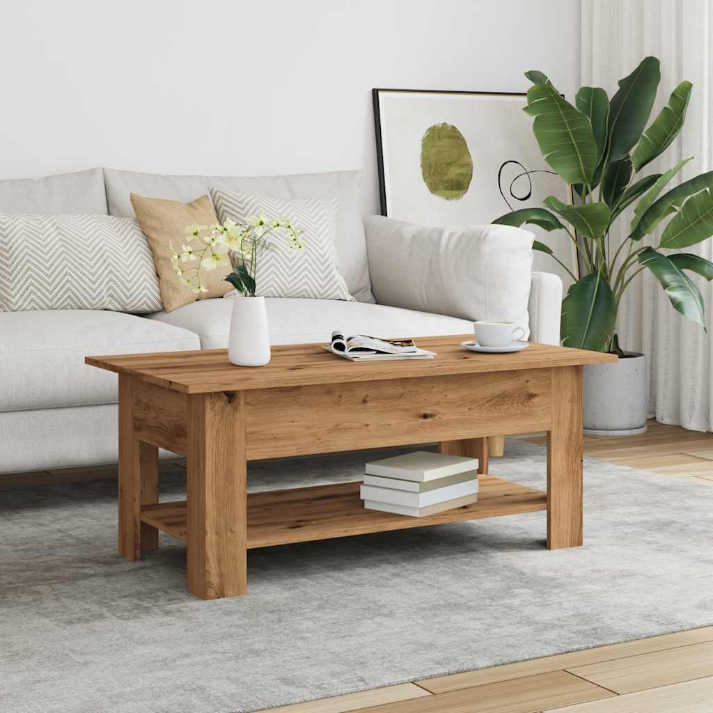 Mesa centro 102x55x42cm derivados de madeira carvalho artisiano