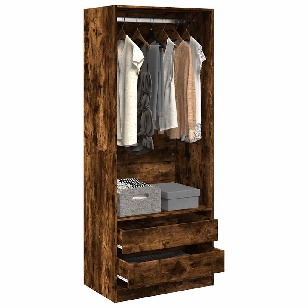 Roupeiro 80x50x200 cm derivados de madeira carvalho fumado