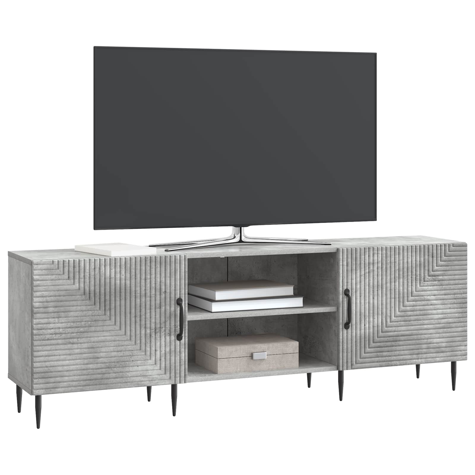 Gabinete para TV cinzento cimento 150 x 31 x 50 cm