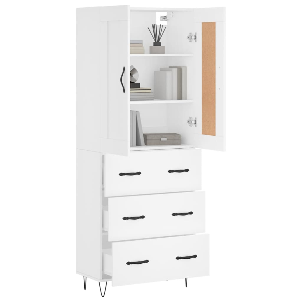 Armário alto 69,5x34x180 cm derivados de madeira branco