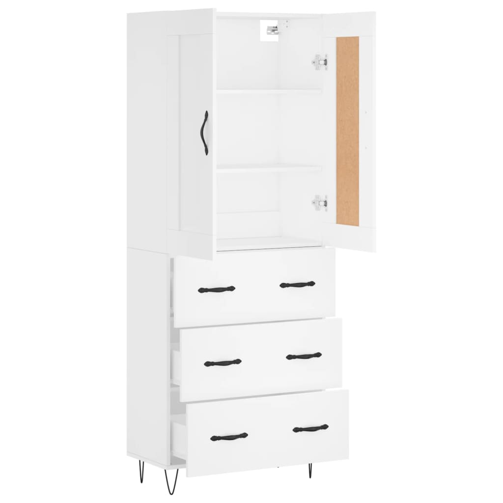 Armário alto 69,5x34x180 cm derivados de madeira branco