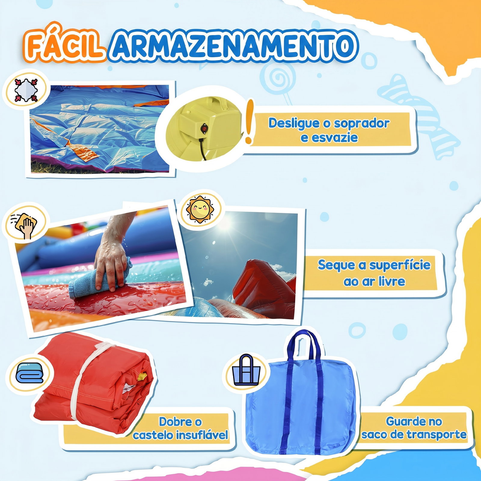 Castelo insuflável com 2 escorregas trampolim e piscina para crianças acima de 3 anos com inflador e bolsa de transporte para interior exterior 330x265x185cm multicor