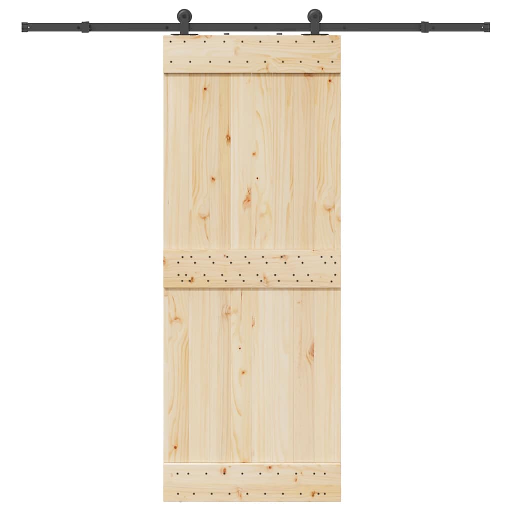 Kit de ferragens para porta deslizante 213,5 cm aço preto