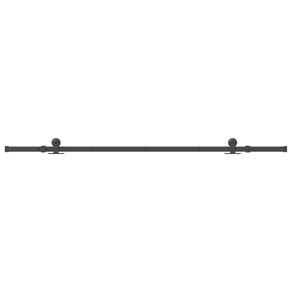 Kit de ferragens para porta deslizante 213,5 cm aço preto