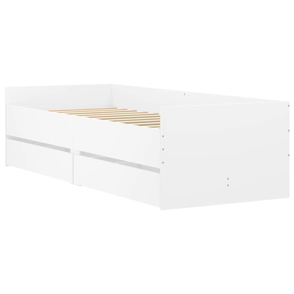 Estrutura de cama com gavetas 90x190 cm branco