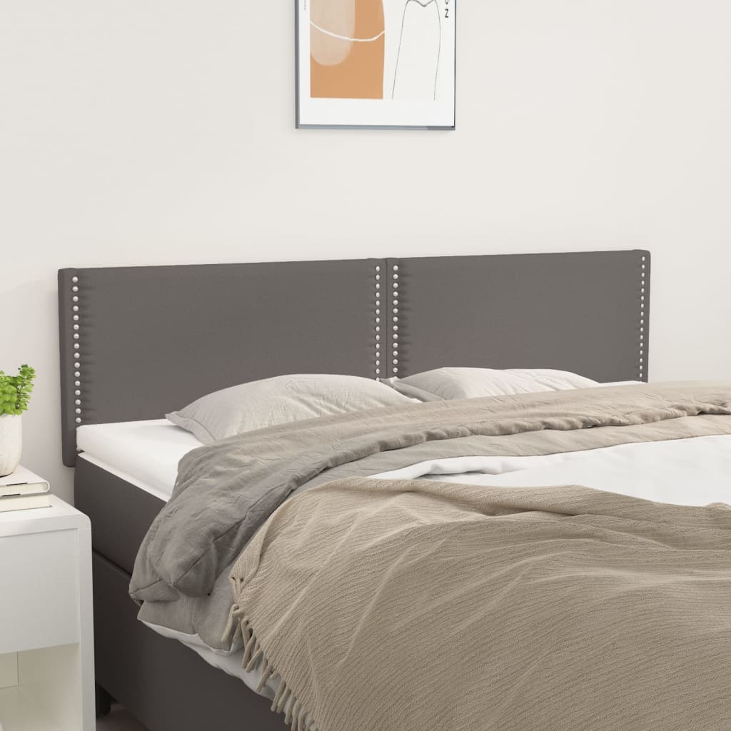 Cabeceiras cinzento 144x5x78/88 cm couro artificial