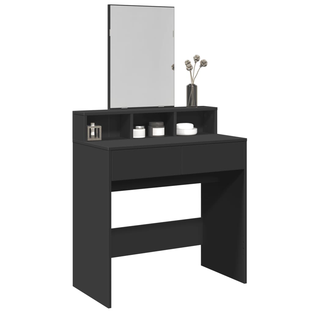 Toucador com espelho 80x41x144,5 cm preto