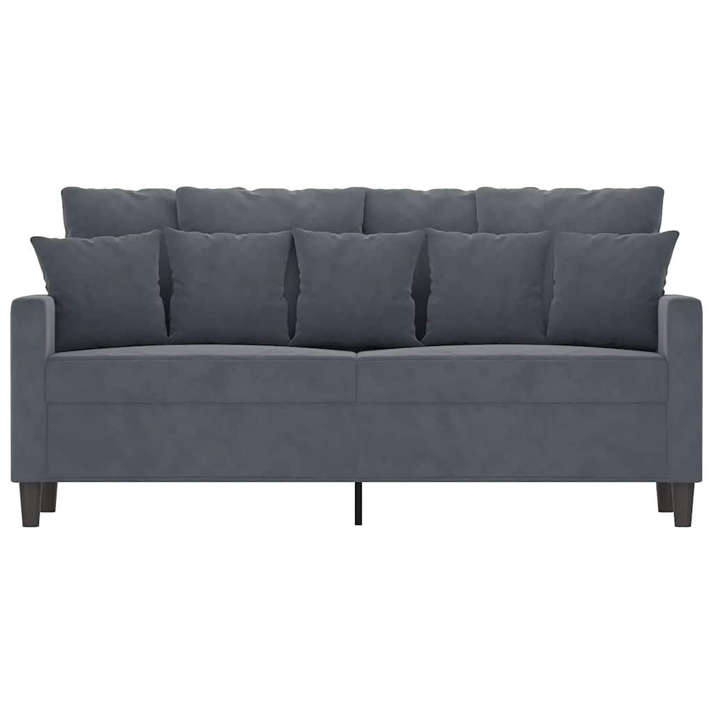 Sofá de 2 lugares 140 cm veludo cinza-escuro