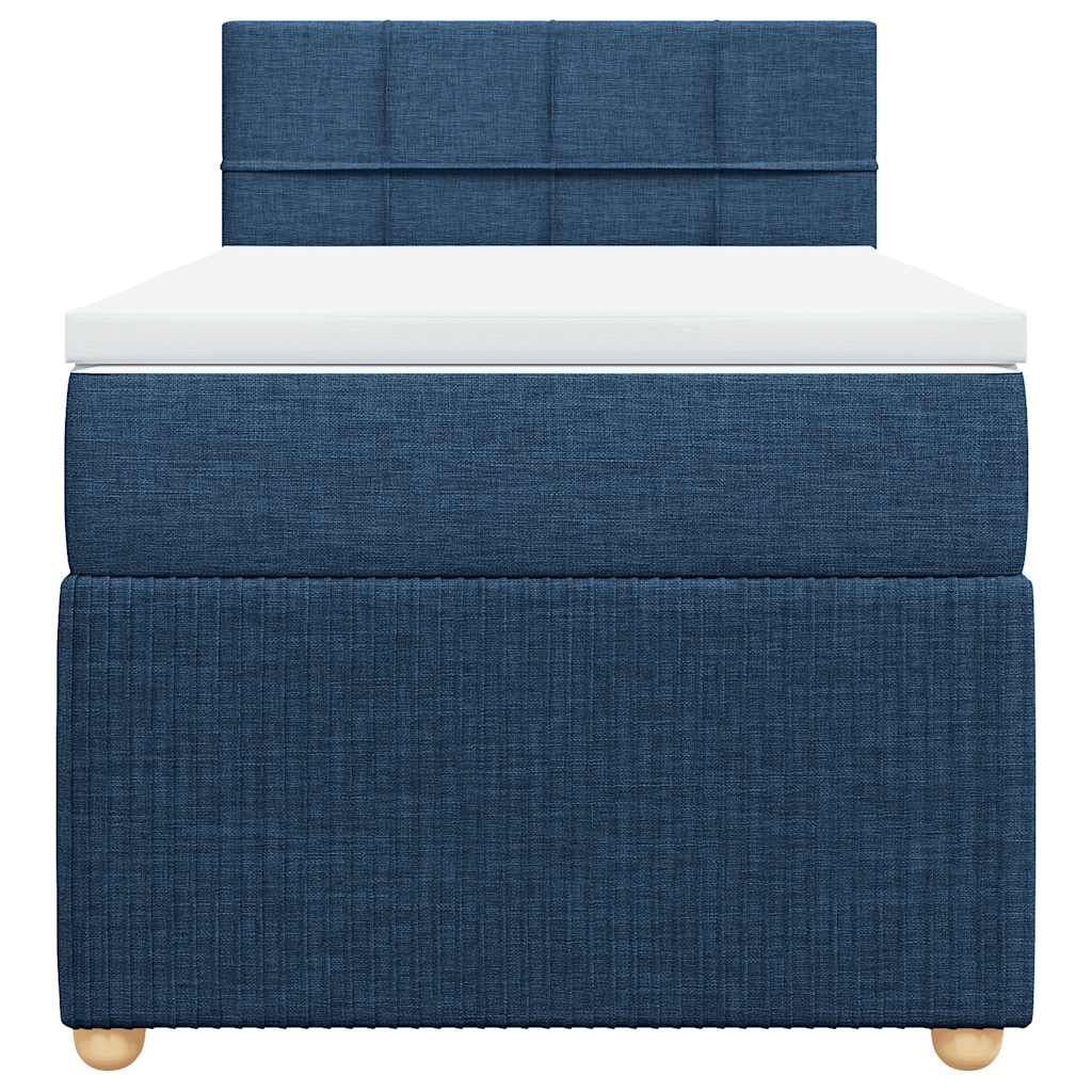 Cama com molas/colchão 90x190 cm tecido azul