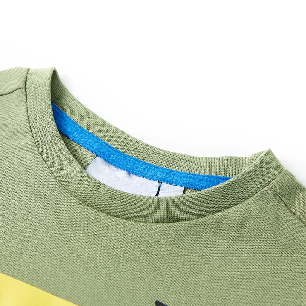 T-shirt de manga curta para criança caqui-claro 116