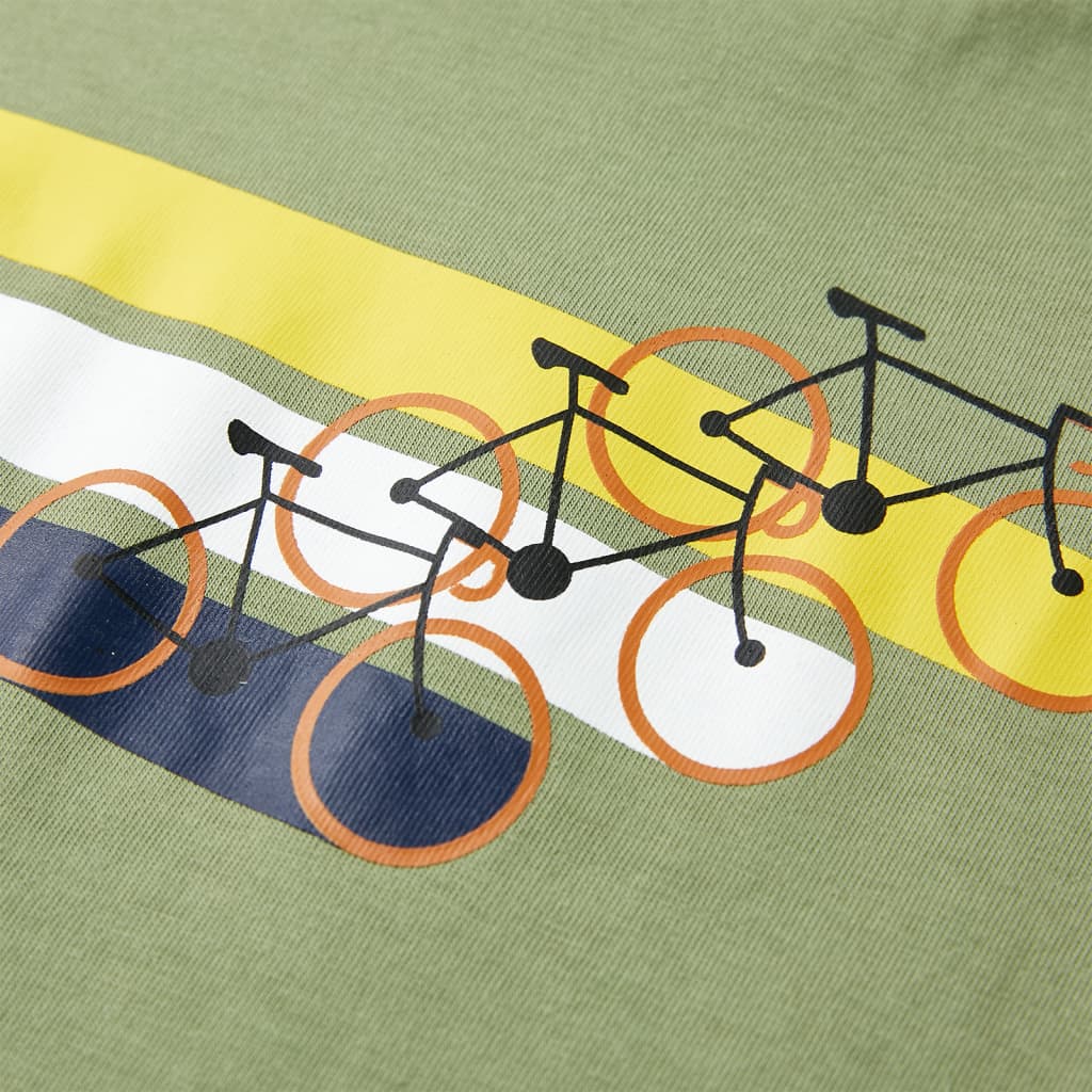 T-shirt de manga curta para criança caqui-claro 116