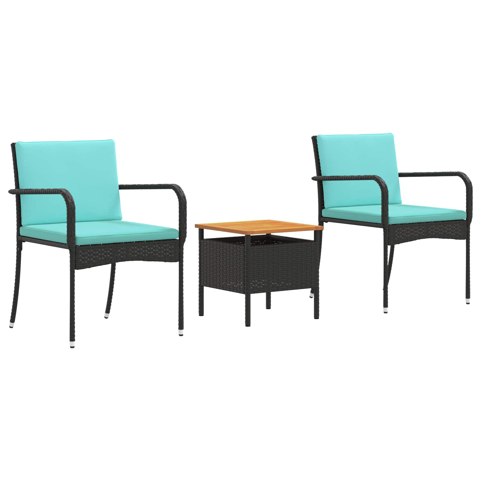 Conjunto para jardim preto vime PE