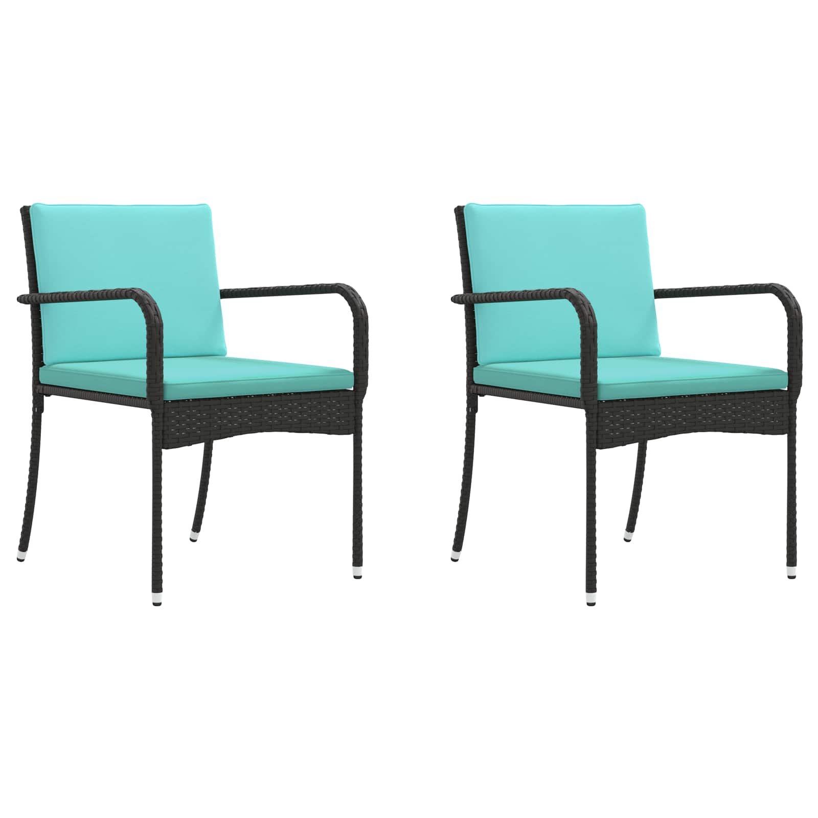 Conjunto para jardim preto vime PE