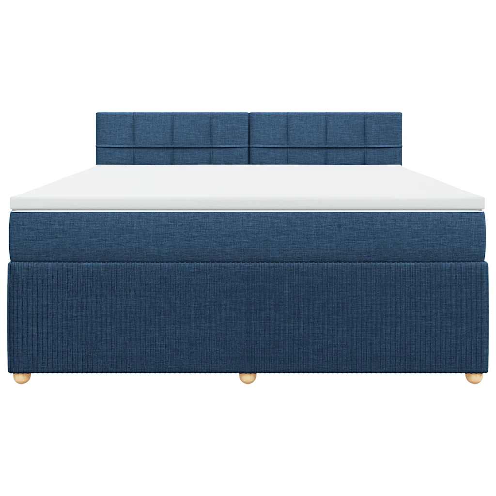 Cama com molas/colchão 180x200 cm tecido azul
